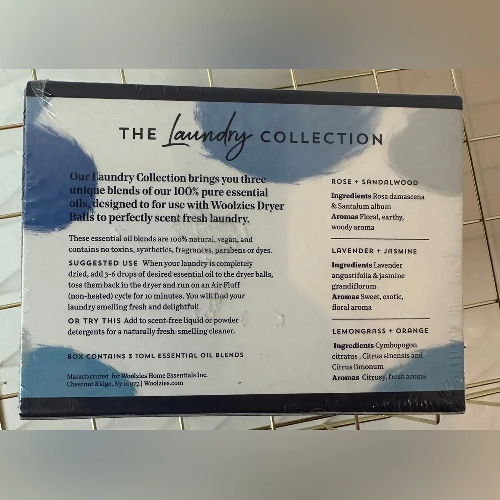 Woolzies Laundry Essential Oil Collection Set Of 3 scents 10ml each New In Box